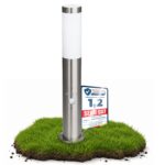 linovum BOSEA-B Standleuchte Edelstahl E27 – Bewegungsmelder & Dämmerungssensor IP44