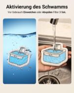 DownyPaws Katzenbrunnen Filter 6er Set – Ersatzfilter für DPWFP6 mit Reinigungszubehör – Bild 4