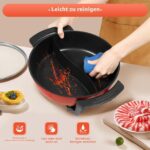 6 l Aohuada Yin-Yang Fondue Topf elektrisch 1360 W – Doppelkammer Hot Pot für Zuhause – Bild 2
