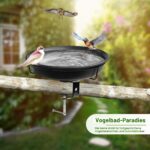 Zipada Vogeltränke Balkongeländer 27 cm – Hängend & Frostsicher in Schwarz – Bild 5