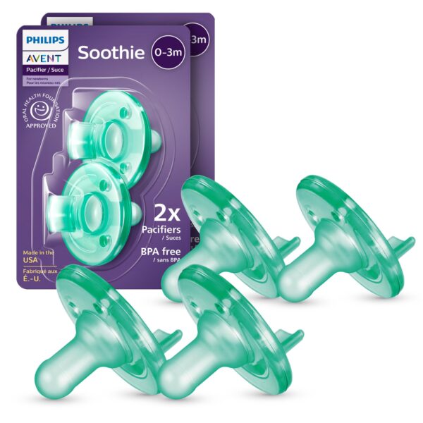 Philips AVENT Soothie Kiefergerechter Baby Schnuller 0-3 Monate – 4er-Pack, 100% Silikon