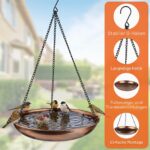 28 cm Vogeltränke Hängend Winterfest – Antike Bronze Vogelbad für Garten & Balkon – Bild 3