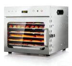 oiyocemo Dörrautomat Edelstahl 6 Etagen – Dehydrator mit Temperaturregler 30-90°C & Timer