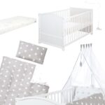 roba Babybett Little Stars 70x140 cm – Umbaubares Kinderbett mit Komplettausstattung – Bild 12