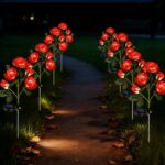 Hqynss 2er Set Solar Rosenleuchten – IP65 Solarlampen für Garten & Terrasse in Rot – Bild 7