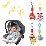 JoyLife Baby Hängespielzeug Set 4er – Plüschtiere mit Rassel für Kinderwagen & Autositz – Bild 4