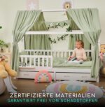 ALAVYA HOME® Hausbett Himmel Deko Set 3-tlg – Bio-Musselin Baumwolle, 125x350cm – Bild 9