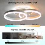 Amdelne LED Deckenlampe 50cm 2-Ringe – Dimmbar mit Fernbedienung für Wohnzimmer & Schlafzimmer – Bild 2