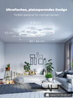 YOLEDY 6-Ring LED-Deckenleuchte mit Fernbedienung & App-Steuerung – Dimmbar für Wohnzimmer – Bild 2