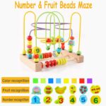Jacootoys Motorikschleife aus Holz – Lernspielzeug mit Zahlen & Obst für Kleinkinder ab 3 Jahren – Bild 7
