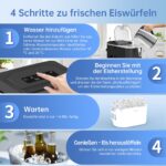 WIE Eiswürfelmaschine – 9 Würfel in 6 Minuten, 1,3 L Wassertank, leise Ice Maker – Bild 7