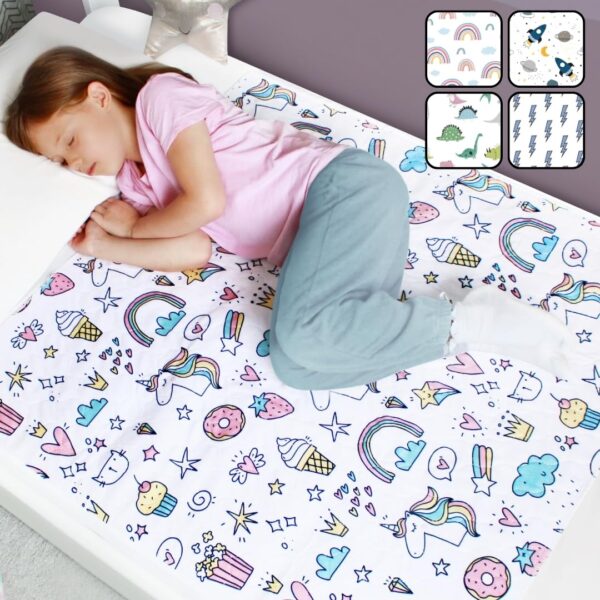 Hygge Sheets® Bettunterlage wasserdicht 86×91 cm – Matratzenauflage für Kinderbetten bis 90 cm