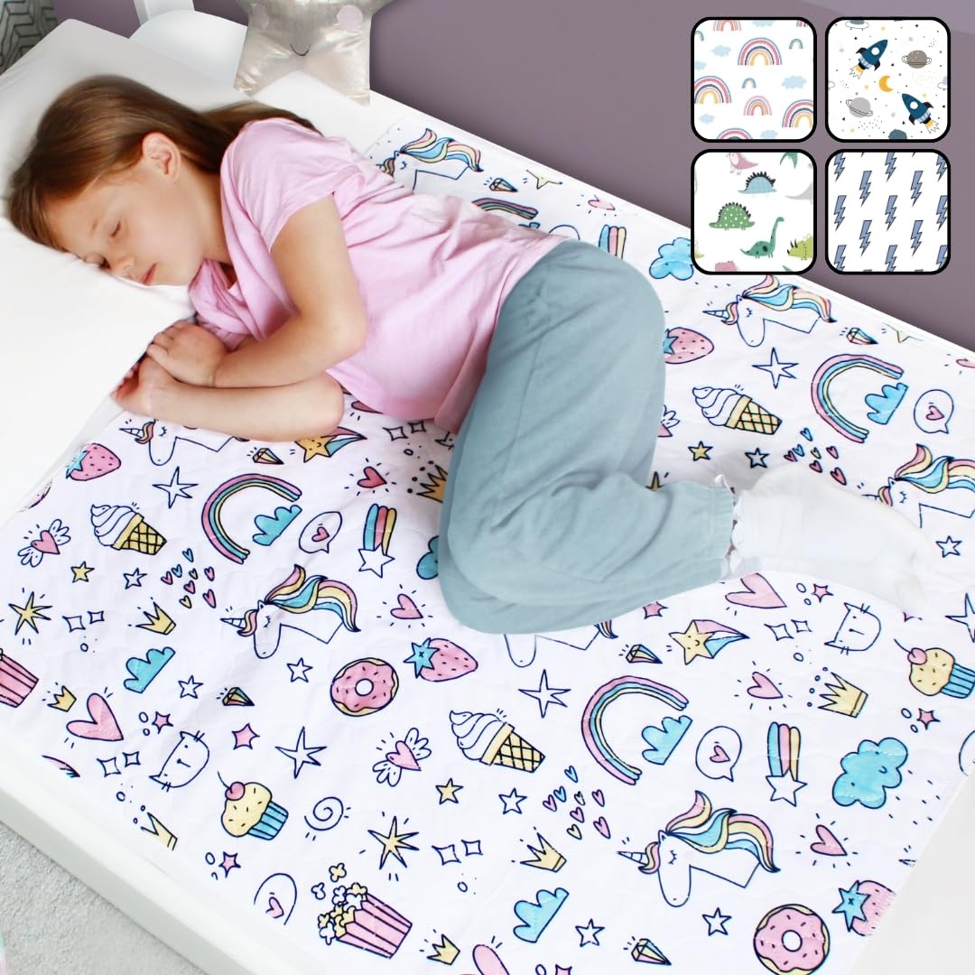 Hygge Sheets® Bettunterlage wasserdicht 86×91 cm – Matratzenauflage für Kinderbetten bis 90 cm