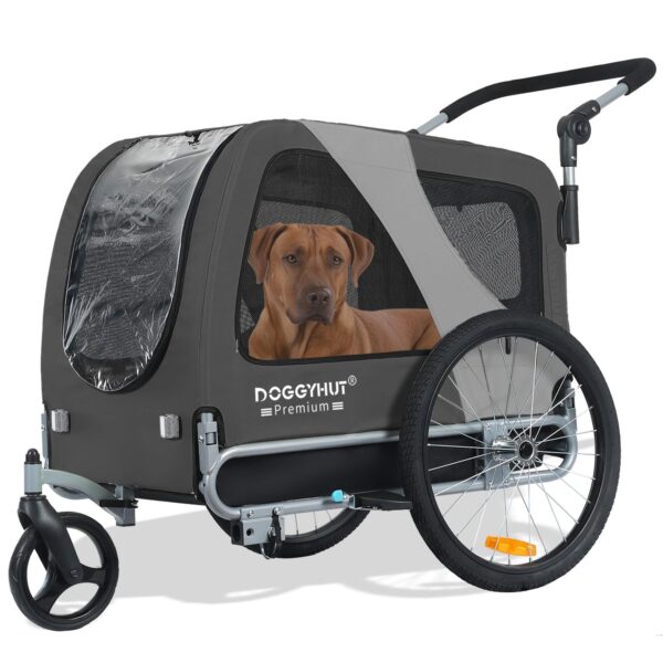 Tiggo DOGGYHUT® Premium Large 2in1 Fahrradanhänger & Hundebuggy – bis 35 kg