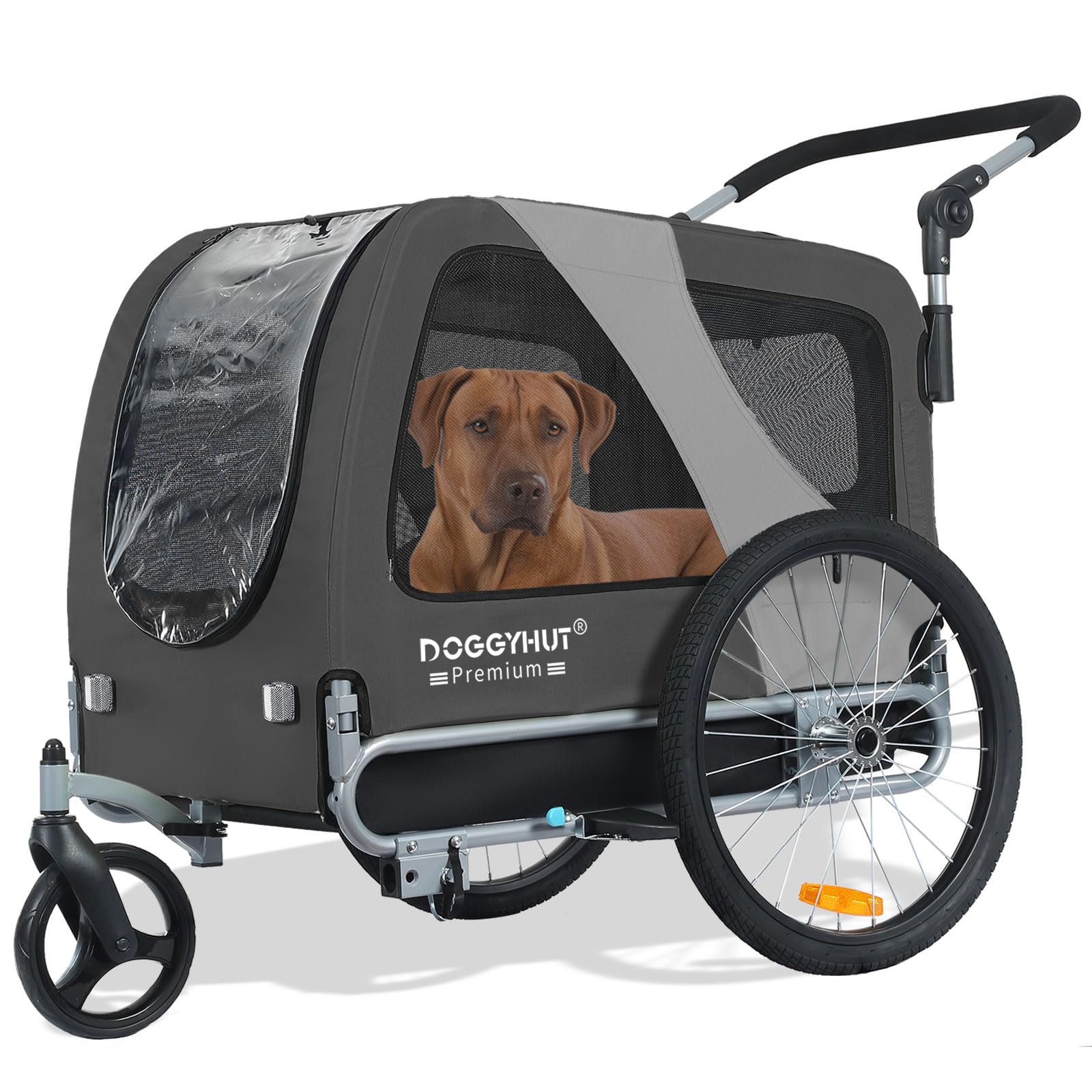 Tiggo DOGGYHUT® Premium Large 2in1 Fahrradanhänger & Hundebuggy – bis 35 kg