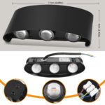 GOOSKI LED Wandleuchte IP65 6W – Warmweiss Up & Down Licht für Innen & Aussen – Bild 2