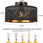 FRIDEKO HOME Deckenlampe Ø30cm Schwarz-Gold – Elegante Deckenleuchte mit E27-Fassung – Bild 2