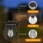 Dehobo 2er Set Solarleuchten Hängend & Stehend – IP65 Metall Laternen Warmweiss für Garten – Bild 6