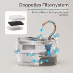 Recaqi Katzenbrunnen Edelstahl 2,5L mit Schwanenhals – Ultra leise Trinkbrunnen für Katzen & Hunde – Bild 5