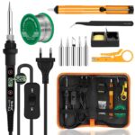 Beizkna Lötkolben Set 80W – LCD-Temperaturregelung 180–520°C mit 5 Spitzen & Zubehör