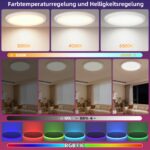 JVURICE LED Deckenleuchte Rund Dimmbar mit Fernbedienung – 3000K-6500K & RGB für alle Räume – Bild 2