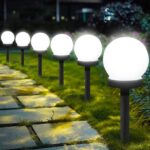 6er Set Solar Kugelleuchten LED Kaltweiss – Wasserdichte Gartenleuchten für Aussen