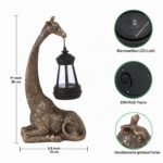 Yeomoo Giraffe 28 cm Gartendeko mit Solarlampe – Wetterfeste Solar-Figur für Balkon & Garten – Bild 2