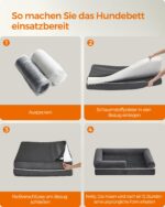 Feandrea Orthopädisches Hundebett 91x63cm – Wasserdicht mit abnehmbarem Bezug – Bild 9