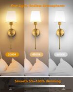 LuminexDesigns Akku-Wandleuchte Gold – Kabellos mit RGB & Fernbedienung für Innenräume – Bild 8