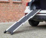 Knuffelwuff Hunderampe 70-158cm – Ausziehbare Teleskoprampe mit Sicherheitsgeländer für Autos – Bild 2