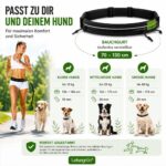 Leisegrün Joggingleine mit Bauchgurt – Freihändige Hundeleine bis 25 kg, reflektierend – Bild 3