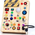 EchoToys Montessori Activity Board aus Holz – LED Lernspielzeug für Kinder ab 1 Jahr