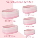 Sagittar 5er Set Aufbewahrungskörbe Baumwollseil Rosa – Stapelbar für Regale & Kinderzimmer – Bild 4