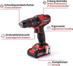 Einhell Akku-Schlagbohrschrauber TE-CD 18/40 Li-i – 40 Nm, 2 Akkus & 64-tlg. Zubehör – Bild 3