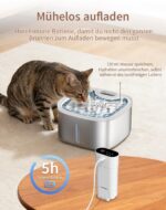 AIAUON Katzenbrunnen kabellos 3,5L Edelstahl – 45 Tage Akku mit Bewegungsmelder – Bild 3