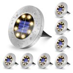 SCNNC Solar Bodenleuchten 8er Set Warmweiß – Solarleuchten Garten wasserdicht IP65