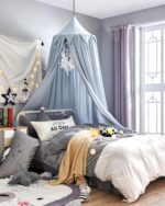 Surwin Betthimmel Blau Moskitonetz – Kinderbett Baldachin mit Insektenschutz – Bild 3