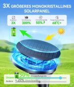 TuyLuxe Solarleuchten 6er Set mit Bewegungsmelder – 550LM Warmweiss IP65 für Garten – Bild 9