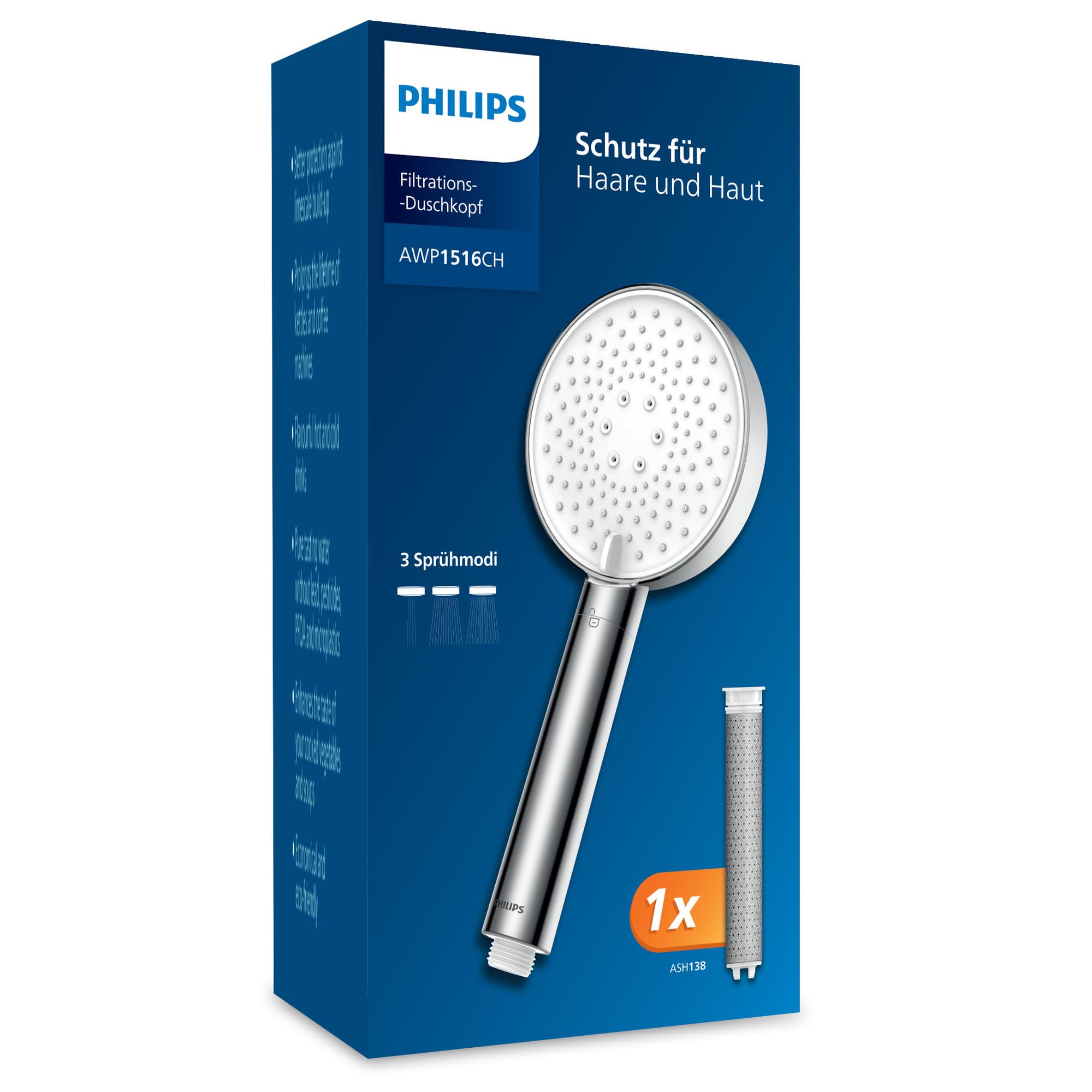 Philips Water Duschkopf mit Filter – Chlor & Schadstoffentfernung für gesunde Haut