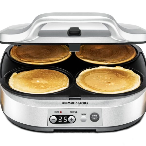 Rommelsbacher Pancake Maker PC 1800 – 4er Backplatten mit Antihaftbeschichtung & Zeitschaltuhr