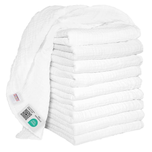 MAKIAN Mullwindeln 10er Pack 80x80 cm – Premium Baumwolle, Oeko-TEX® zertifiziert, kochfest