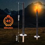 Cecaylie Wachsfackeln 10er Set – Natürliche Gartenfackeln mit 45 Min Brenndauer – Bild 2