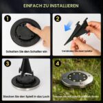 SLWOO 8er Set Solar Bodenleuchten – IP65 Warmweiss Gartenbeleuchtung für Aussen – Bild 4