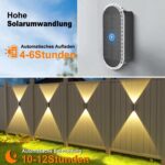 ELLASAY Solar Wandleuchte Aussen 2er-Set – IP65 Wasserdicht mit 3 Lichtfarben für Garten & Fassade – Bild 6
