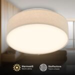 BRILONER LED Deckenlampe 30 cm mit Stoffschirm – Warmweiss für Wohn- & Schlafzimmer – Bild 2