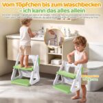 Orzbow Toilettensitz Kinder mit Treppe – 2in1 Toilettenaufsatz & Tritthocker Grün – Bild 6