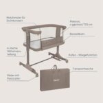 Lionelo Pari 3in1 Beistellbett – 6-fach höhenverstellbar mit Wiege & Transporttasche – Bild 10