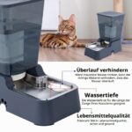 5L Automatischer Hundewasserspender mit Edelstahlschüssel – Gravitationsprinzip für Hunde & Katzen – Bild 4