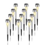 GIGALUMI 12er Set Solarleuchten – Warmweisse LED Gartenleuchten mit IP44 Wasserschutz