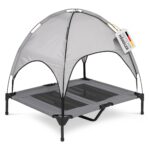 Deuline Hundeliege L mit abnehmbarem Dach – Erhöhtes Outdoor-Hundebett für Garten & Reisen
